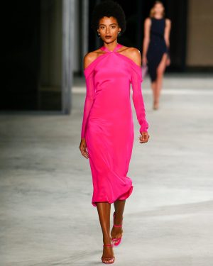 Cushnie Runway Halter-Off-Shoulder Sheath Dress