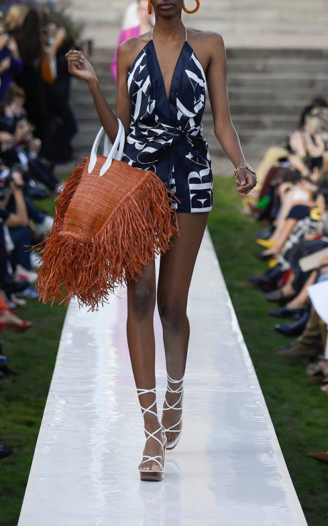 JACQUEMUS Le Baci leather-trimmed fringed raffia tote – MEDIUM