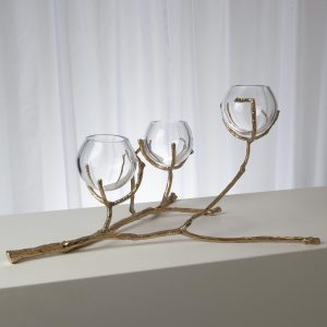 Brass Three Branch Vase