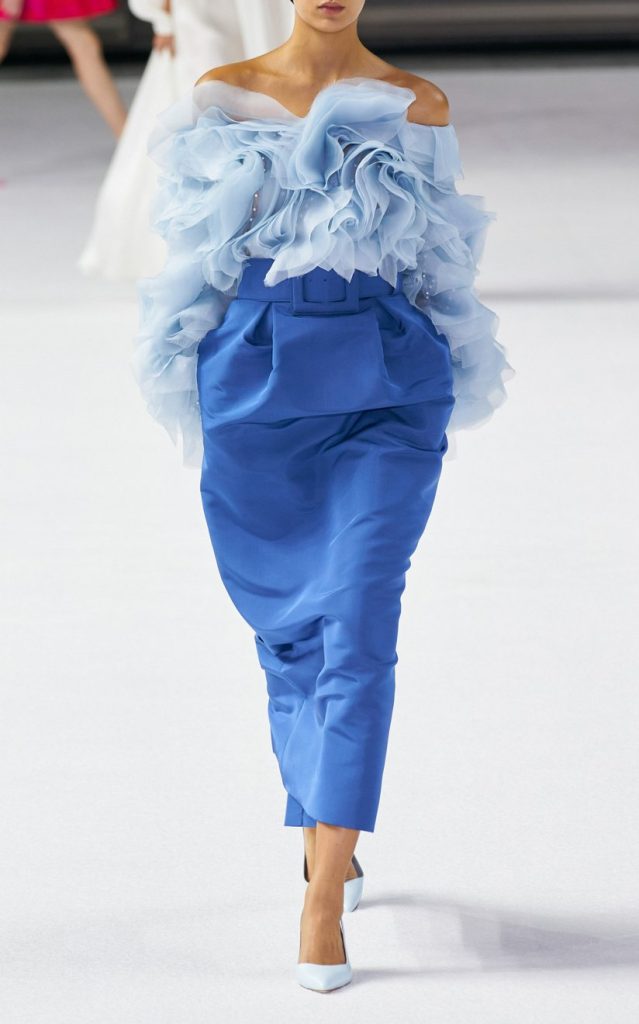 Carolina Herrera Runway Silk Ruffled Blouse