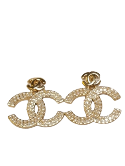 Chanel Earrings - Pearl CC Logo, Gold Tone