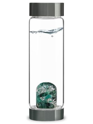 Vitajuwel Gem Water Bottle - Emerald & Clear Quartz