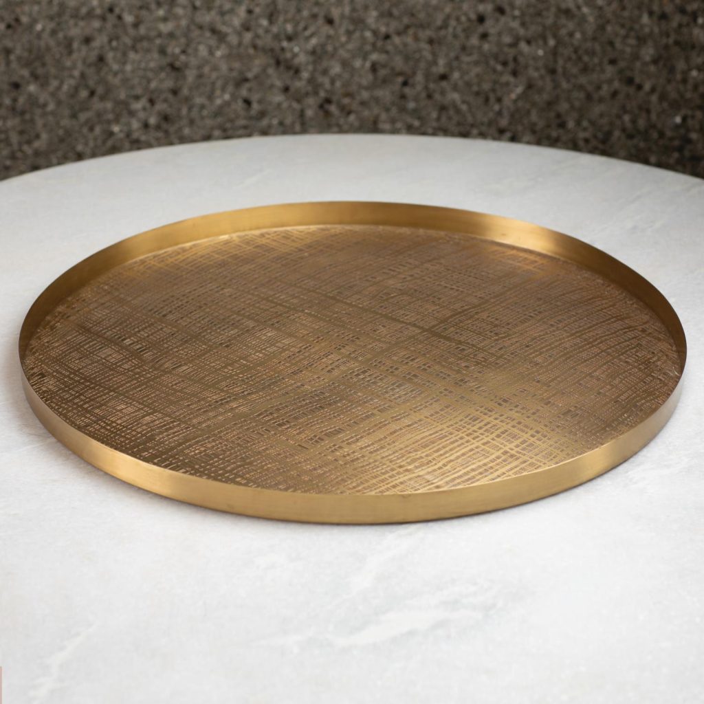 Statement Etched Brass Tray