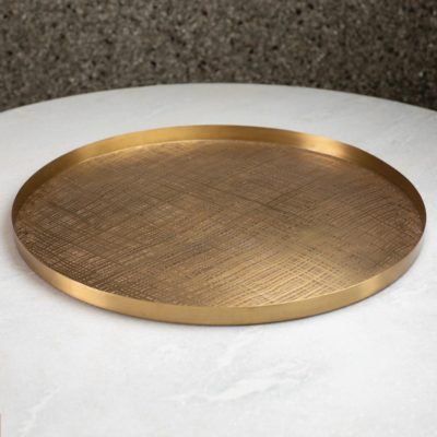 Moroccan Etched Brass Tray