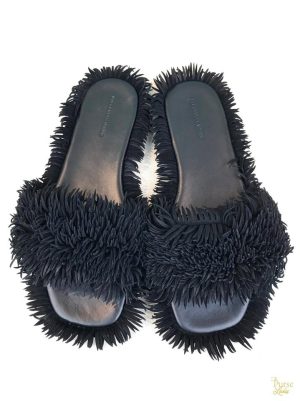 Alexander Wang Josie Fringe Frill Slides - Size 37