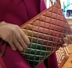 Chanel Large Clutch Case in Metallic Goatskin