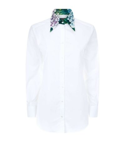 Dolce Gabbana Women's White Hydrangea Collar Shirt1