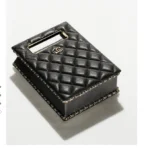 Chanel Grained Lambskin Black Bag Clutch with Chain Runway Piece